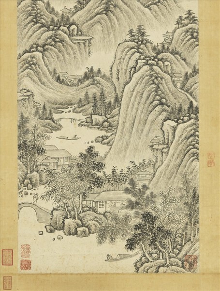 清徐枋仿董源筆意　軸