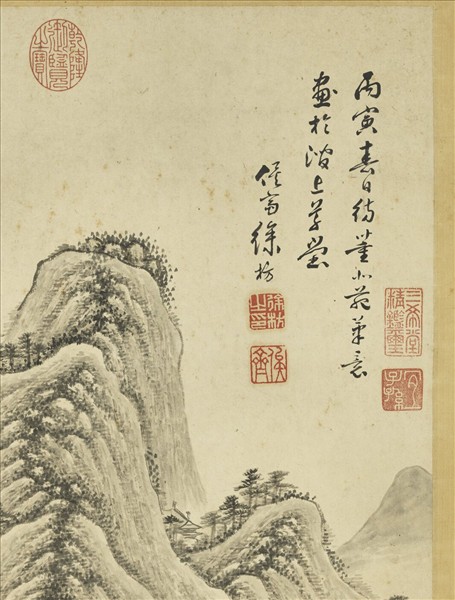 清徐枋仿董源筆意　軸