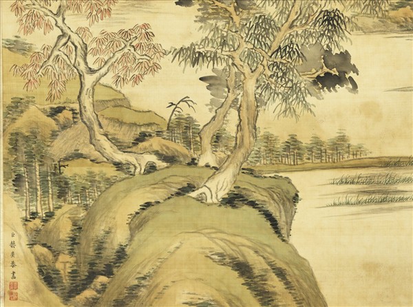 清赫奕秋山雲樹　軸