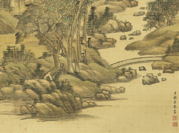 清赫奕晴嵐晚翠　軸