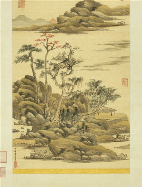 清赫奕丹楓翠岫　軸