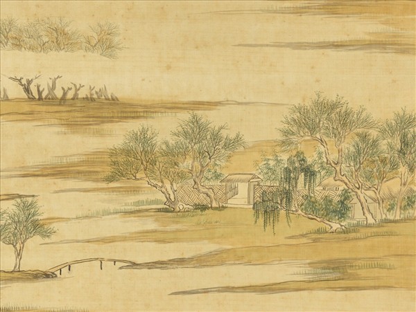 清赫奕水村圖　軸