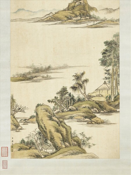 清赫奕畫竹梧清景　軸