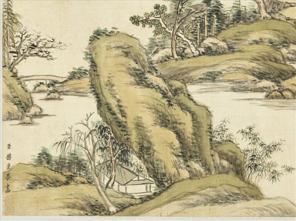 清赫奕畫竹梧清景　軸