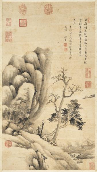 清赫奕畫漁父詞　軸