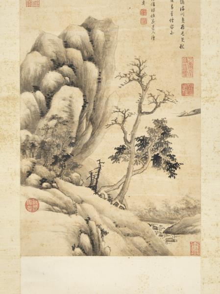 清赫奕畫漁父詞　軸