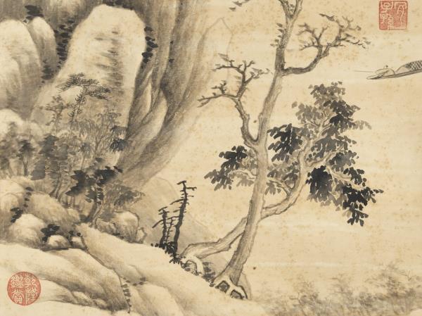 清赫奕畫漁父詞　軸