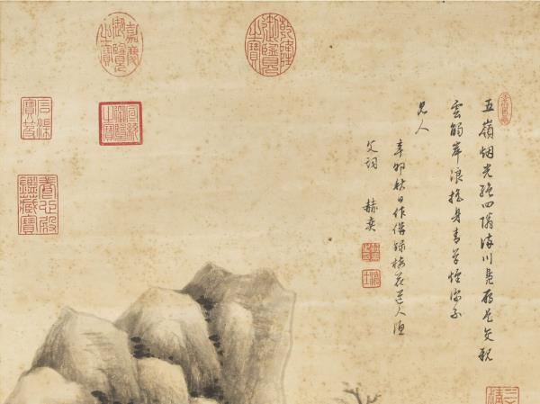 清赫奕畫漁父詞　軸