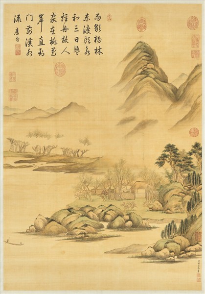 清赫奕畫唐人詩意　軸