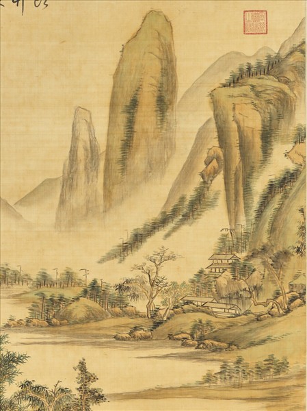 清赫奕倣倪黃合作筆意　軸