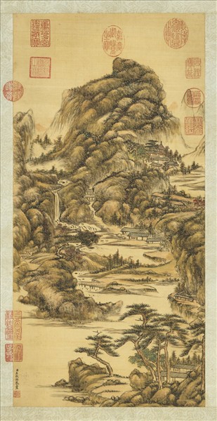 清王敬銘畫山水　軸