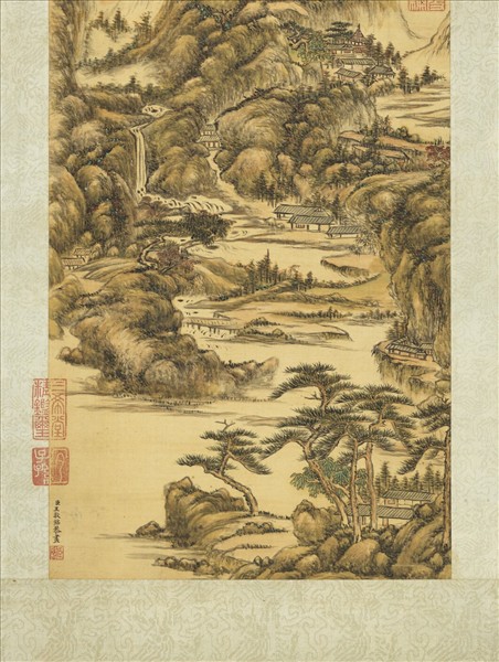 清王敬銘畫山水　軸