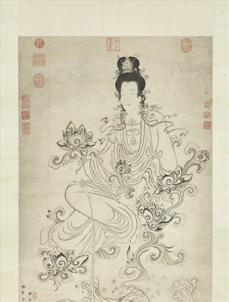 清徐燦畫瓶蓮大士　軸