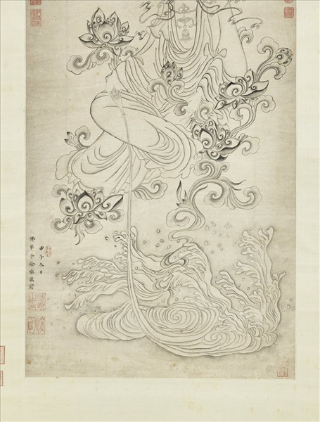 清徐燦畫瓶蓮大士　軸