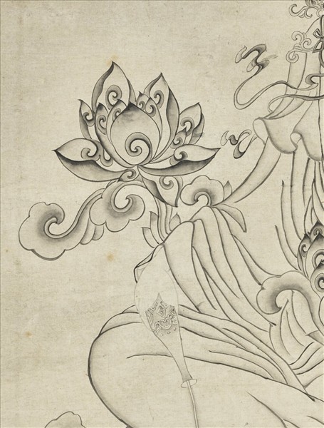 清徐燦畫瓶蓮大士　軸