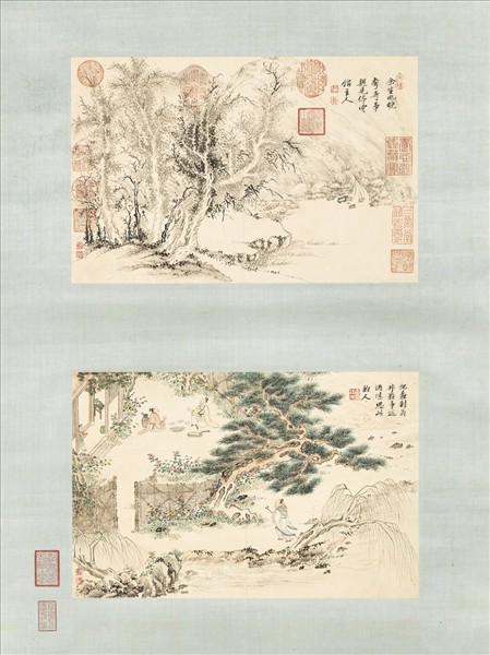 清陳書畫山水　軸　上