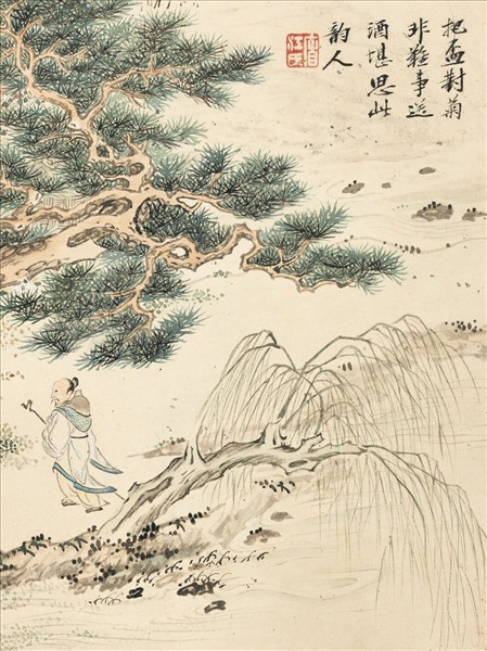 清陳書畫山水　軸　上