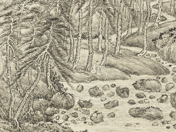 清陳書仿王蒙山水　軸