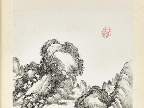 清勵宗萬仿王蒙夏雲多奇峰筆意　軸