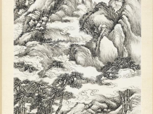 清勵宗萬仿王蒙夏雲多奇峰筆意　軸