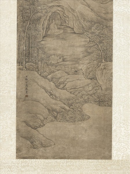 清勵宗萬畫雪景人物即事御題　軸