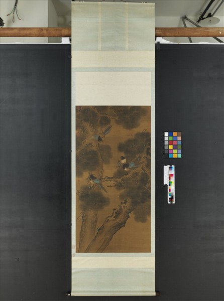 清黃本復雙松四喜圖　軸