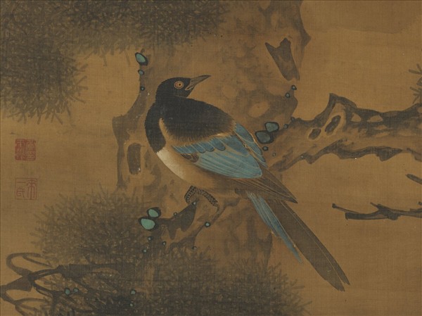 清黃本復雙松四喜圖　軸