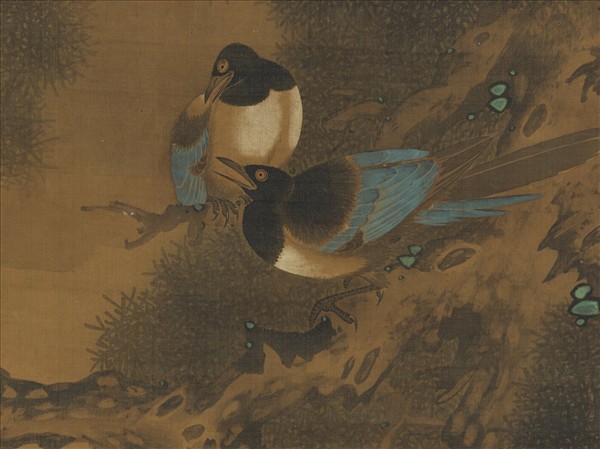 清黃本復雙松四喜圖　軸