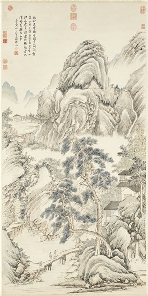 清鄒一桂畫山水　軸