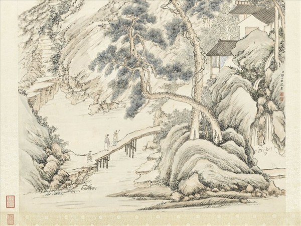 清鄒一桂畫山水　軸