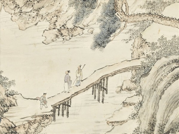 清鄒一桂畫山水　軸