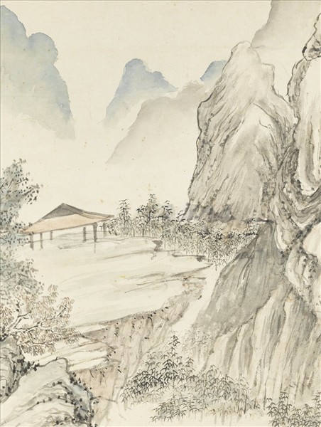 清鄒一桂畫山水　軸