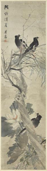 清朱偁花卉　軸