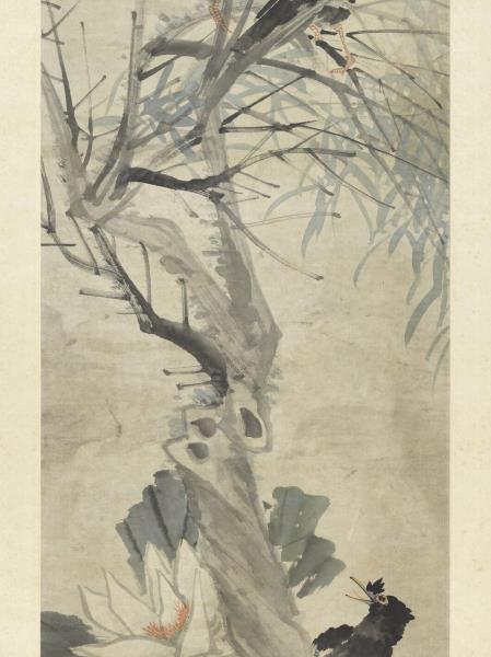 清朱偁花卉　軸