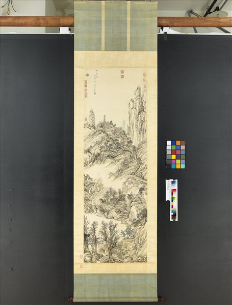 清鄒一桂秋山蕭寺　軸