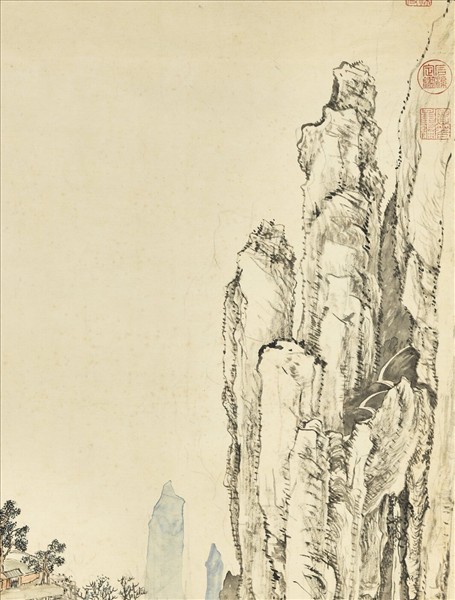 清鄒一桂秋山蕭寺　軸