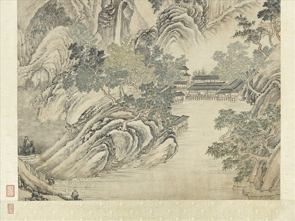 清鄒一桂畫水閣延賓　軸