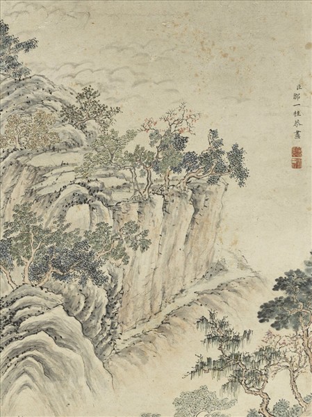 清鄒一桂畫水閣延賓　軸