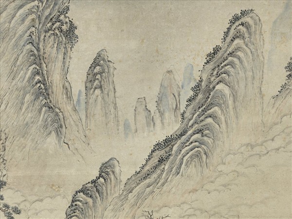 清鄒一桂畫水閣延賓　軸