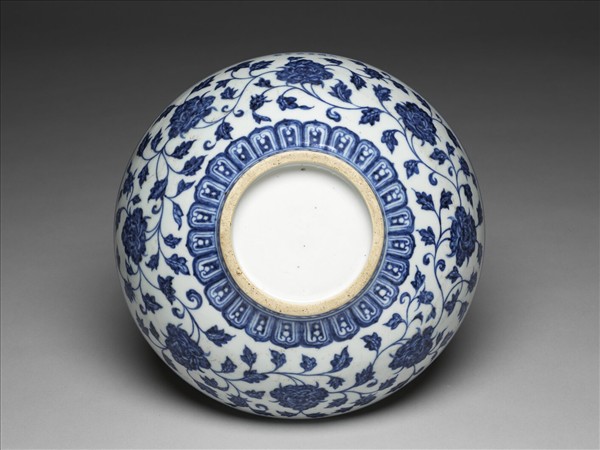 青花纏枝牡丹紋洗