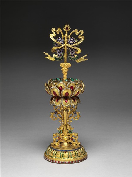 銅鍍金嵌假鑽八吉祥-雙魚