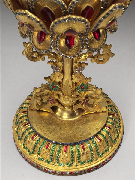 銅鍍金嵌假鑽八吉祥-雙魚