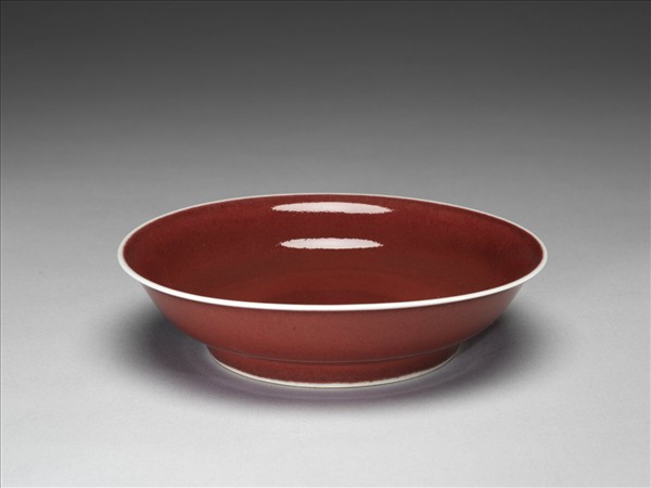 霽紅釉盤