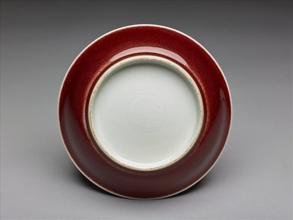 霽紅釉盤