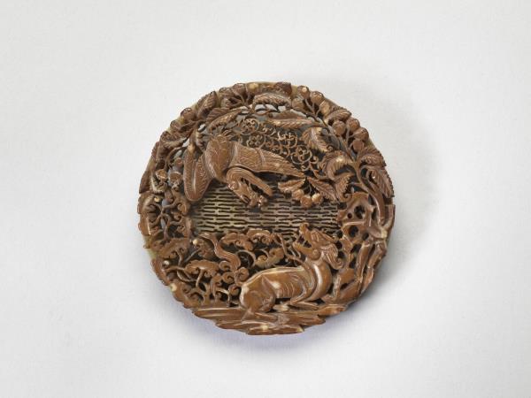 玉鏤雕麒麟鳳凰飾件