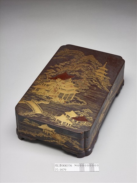 山水樓閣蒔繪盒