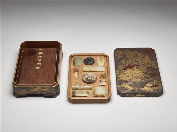 山水樓閣蒔繪盒