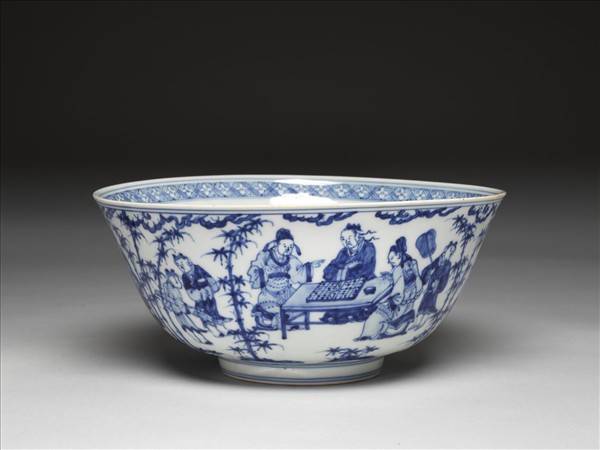 青花竹林七賢圖碗