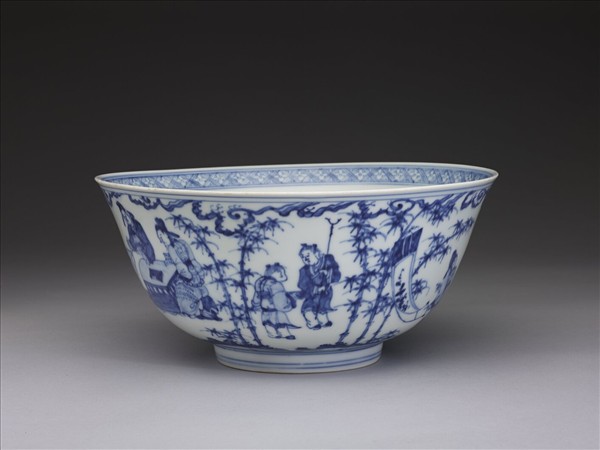 青花竹林七賢圖碗