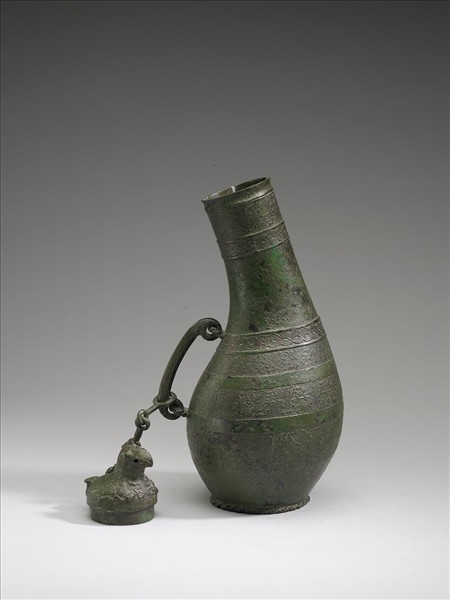 綯紋鳥首瓠形壺